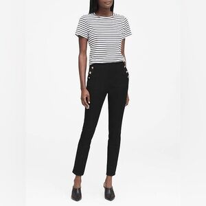 Banana Republic Avery Straight Pants Embellished Black